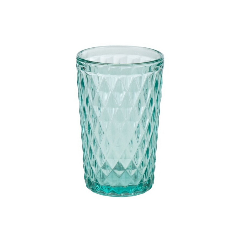 Juego de 6 vasos de vidrio para agua o refrescos Verde Aqua