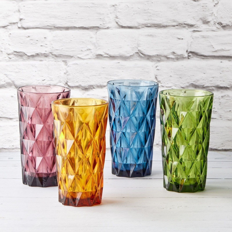 Set de 4 vasos de colores para agua y refrescos Highgate