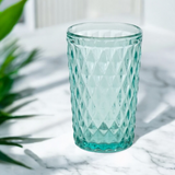 Juego de 6 vasos de vidrio para agua o refrescos Verde Aqua